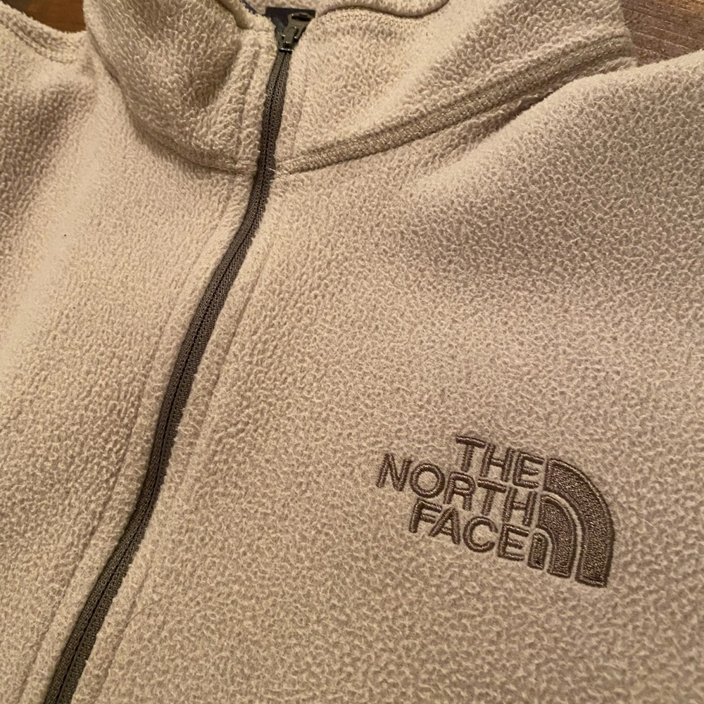North Face Fleece Pullover, Half Zip, Cream L